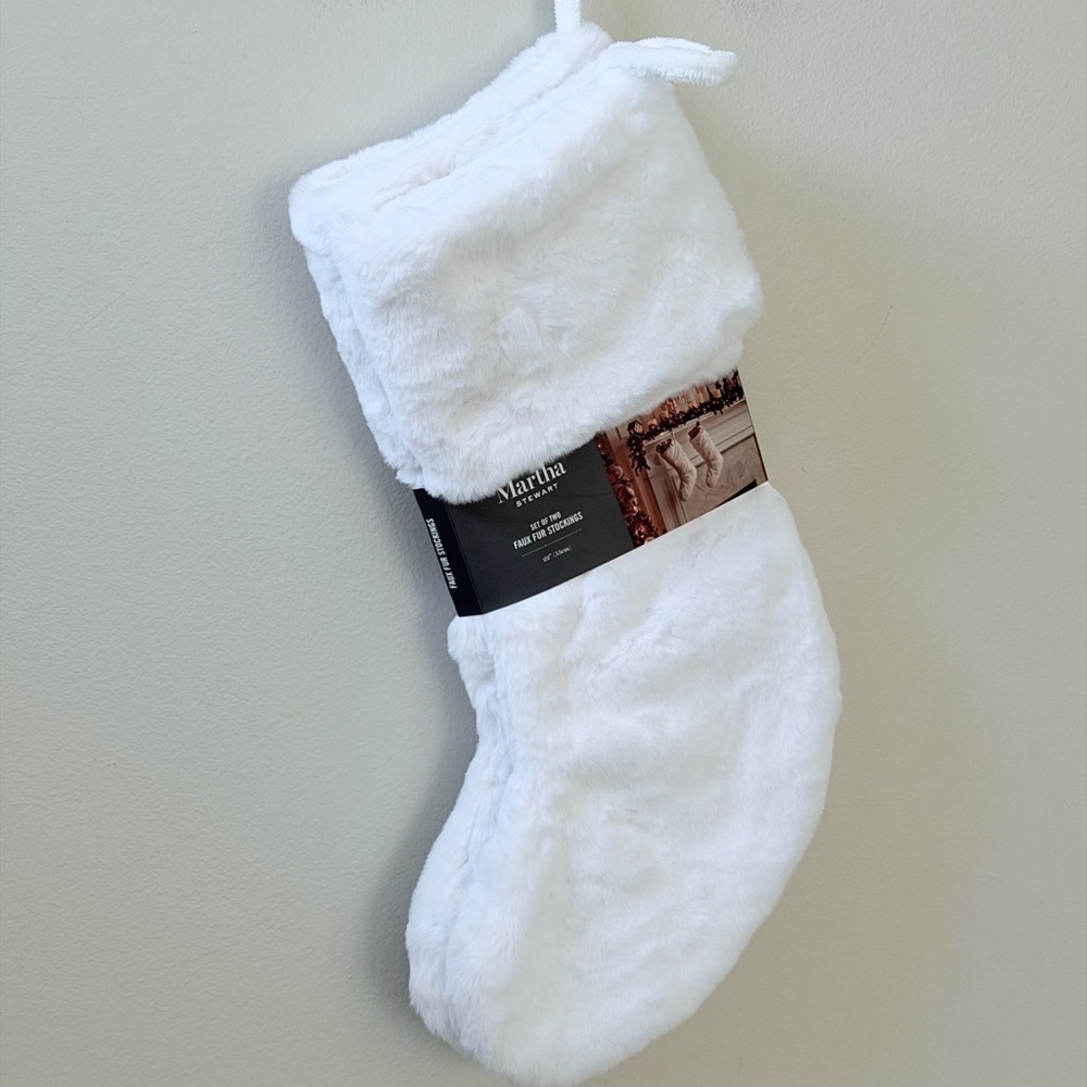 Martha Stewart Soft White Faux Fur Stockings - Picture 2 of 7